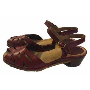 Vtg  Sandler Of Boston Brown Shoes Sandals Womens 7.5 Leather Vaca Boho Beachy